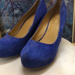 Blue Wedge Heels